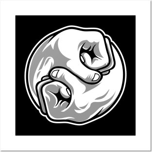 yin yang fist Posters and Art